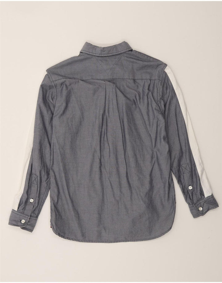 TOMMY HILFIGER Boys Graphic Shirt 12-13 Years Large Grey Colourblock
