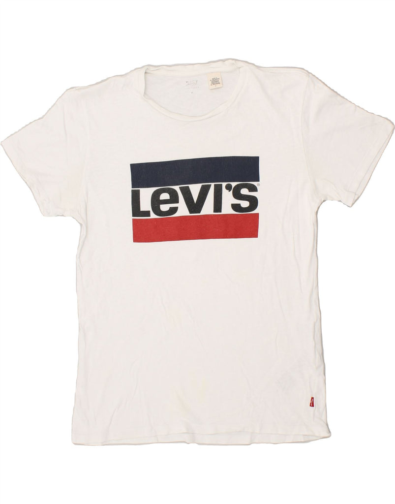 LEVI'S Mens Graphic T-Shirt Top Medium White Cotton | Vintage Levi's | Thrift | Second-Hand Levi's | Used Clothing | Messina Hembry 