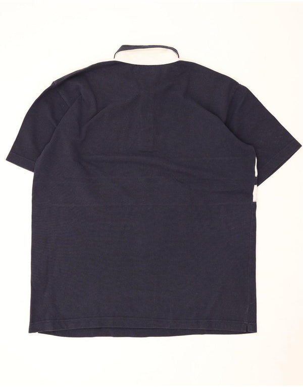 Kappa Mens Polo Shirt XL Navy Blue Colourblock Cotton