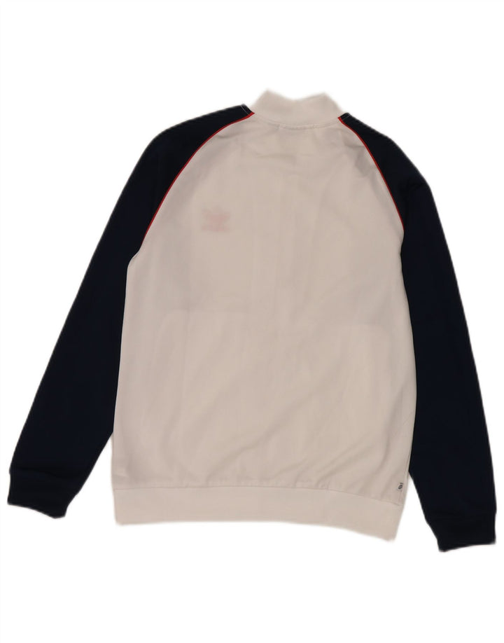 Adidas Boys Tracksuit Top Jacket 11-12 Years White Colourblock Polyester