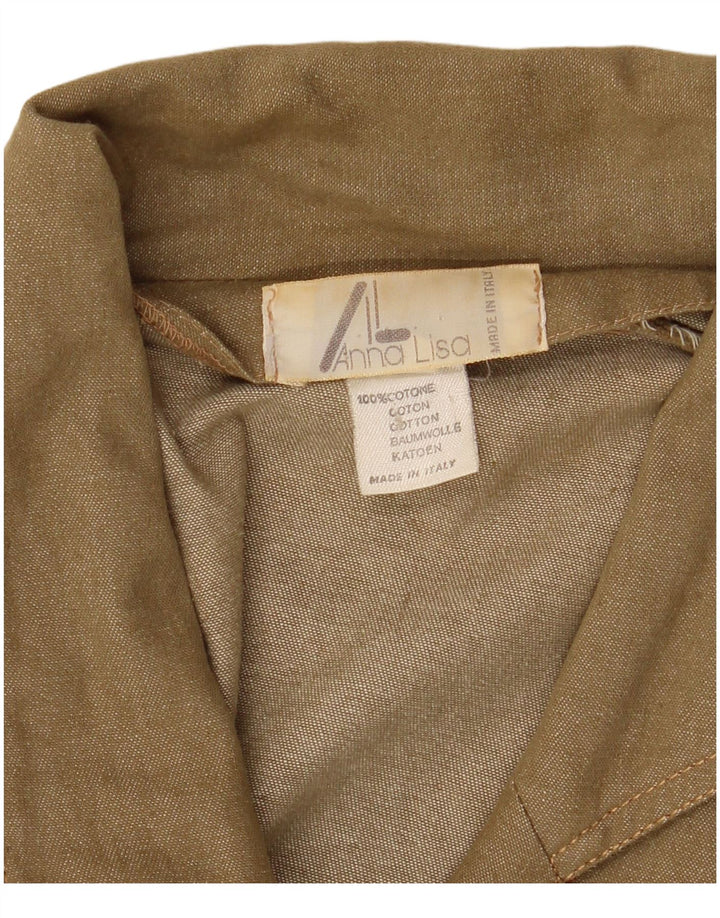 Vintage Womens Longline 3 Button Blazer Jacket IT 42 Medium Green Cotton