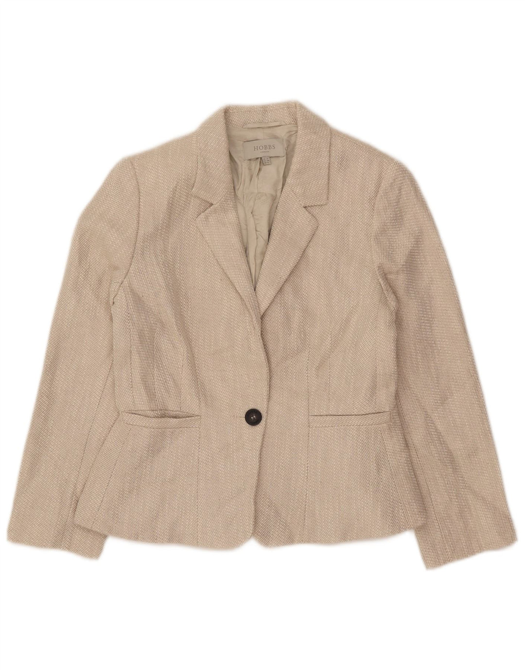 Hobbs Womens 1 Button Blazer Jacket UK 10 Small Beige Flax