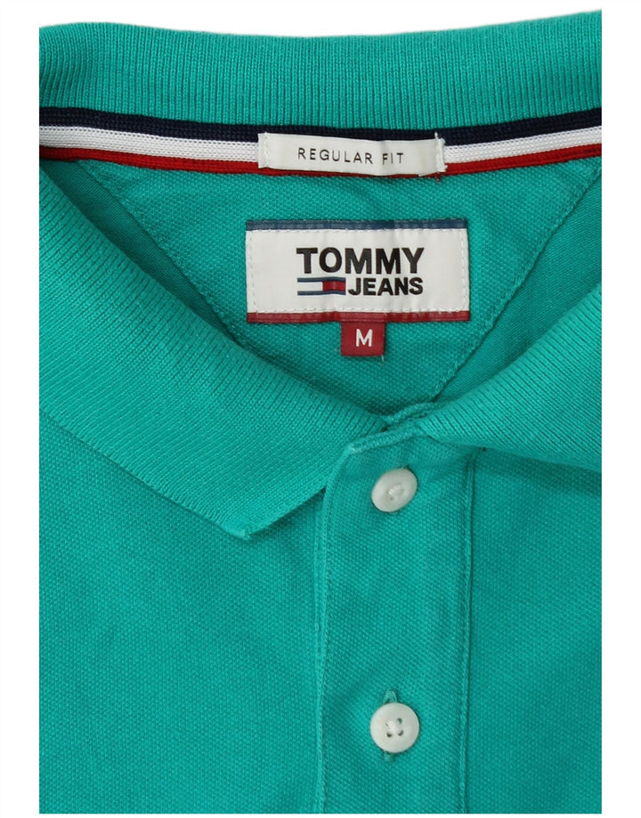 TOMMY HILFIGER Mens Regular Fit Polo Shirt Medium Turquoise Cotton