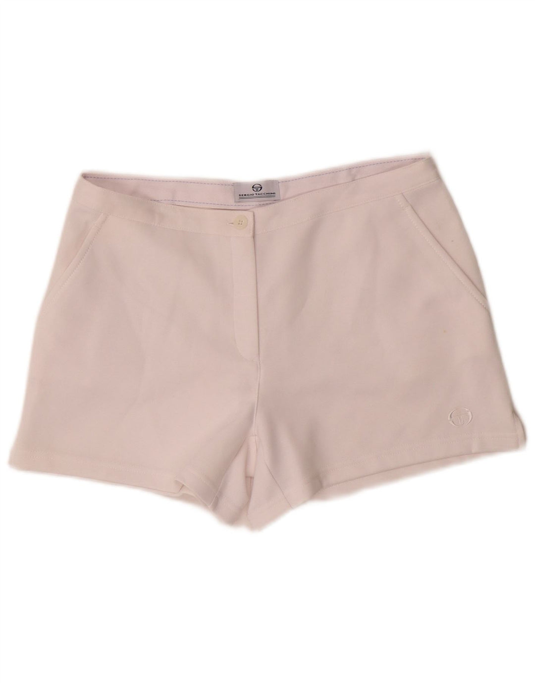 Sergio Tacchini Womens Shorts Medium W30 White Polyester