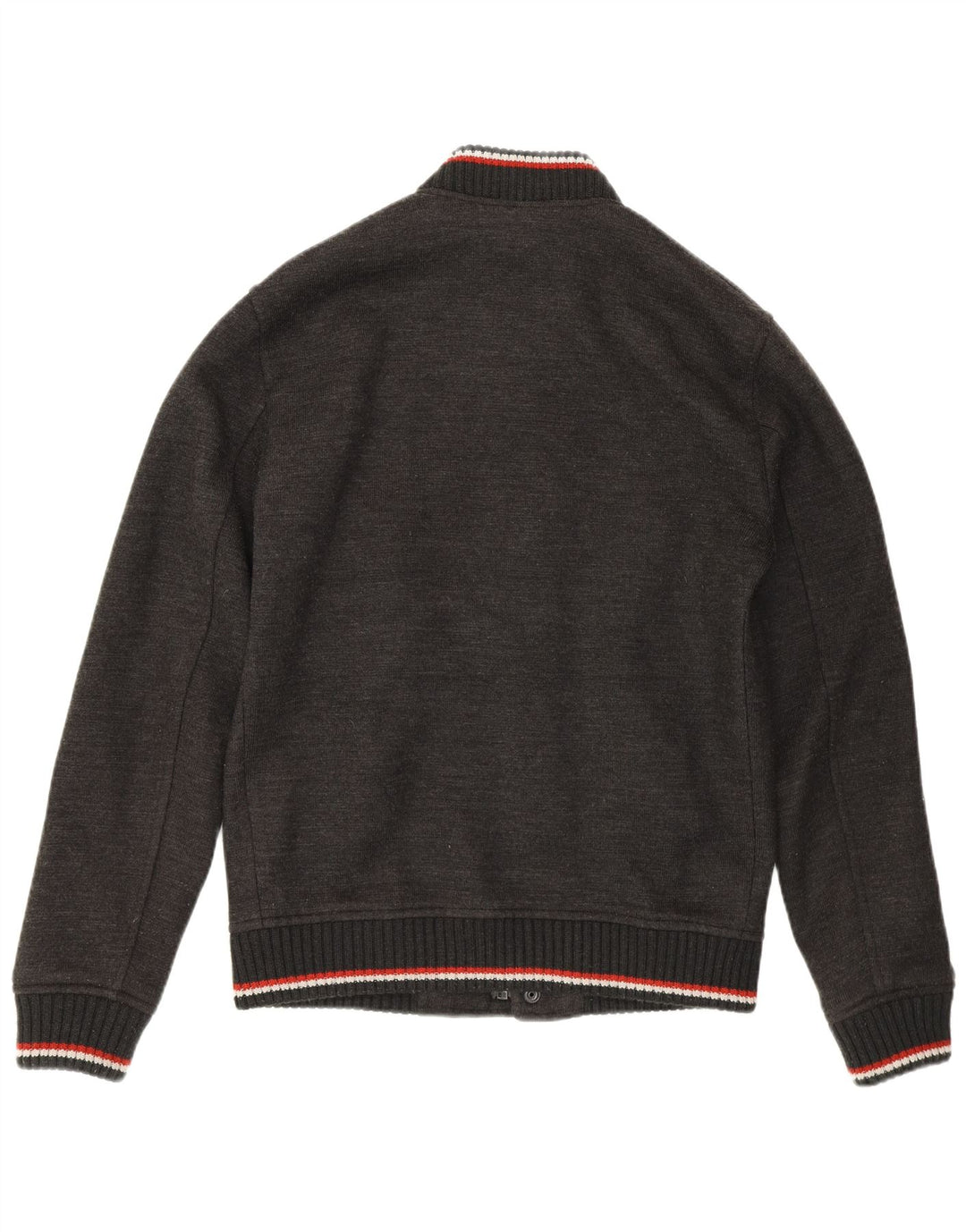 Superdry Mens Varsity Jacket UK 38 Medium Grey Striped Acrylic