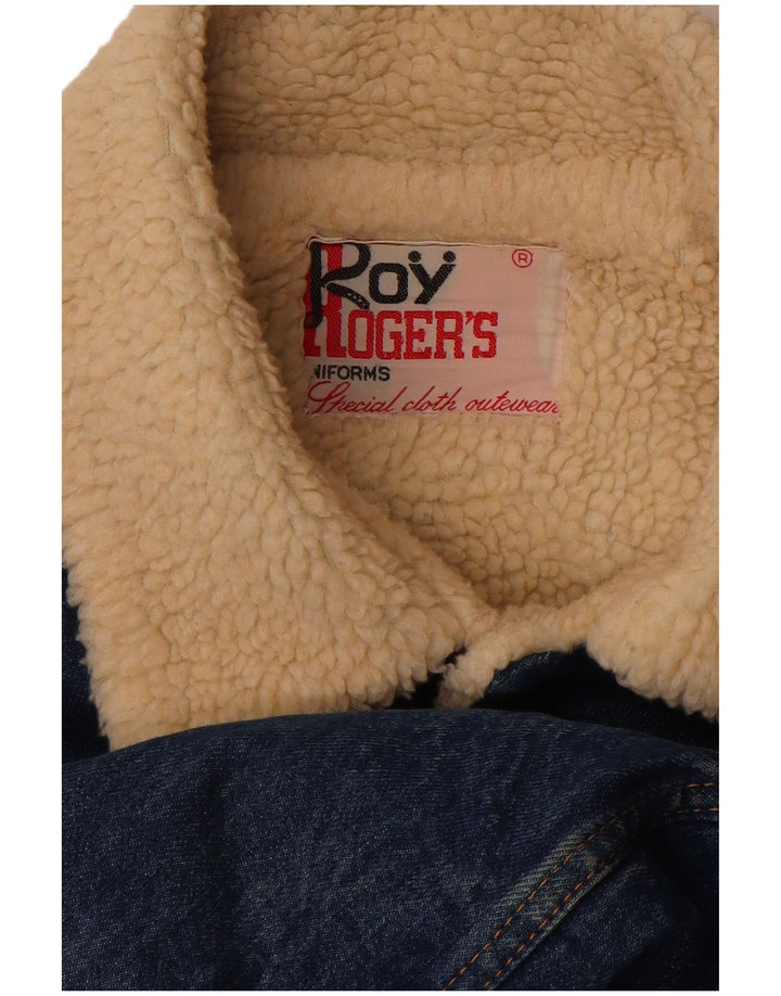 Roy Rogers Mens Denim Sherpa Jacket UK 40 Large Blue
