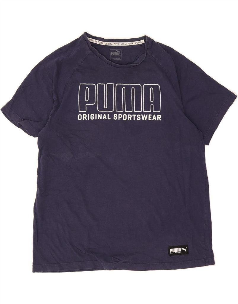 PUMA Womens Oversized Graphic T-Shirt Top UK 18 XL Navy Blue Vintage Puma and Second-Hand Puma from Messina Hembry 