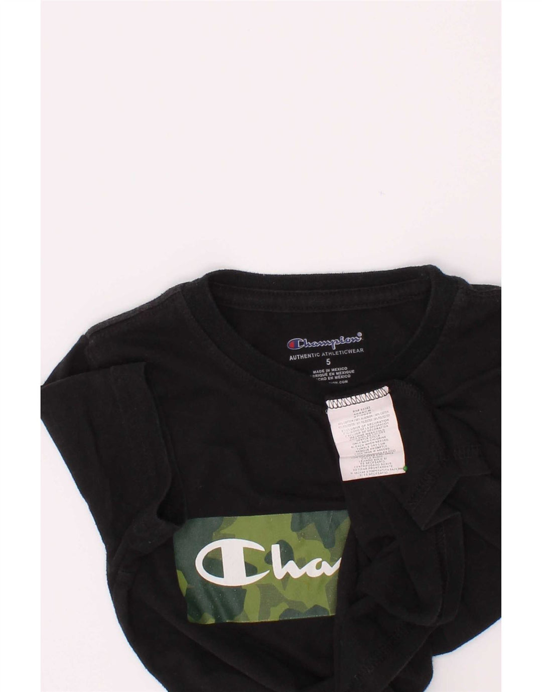 Champion Boys Graphic T-Shirt Top 4-5 Years Black Cotton