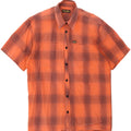 Wrangler Mens Short Sleeve Shirt Medium Orange Plaid Cotton