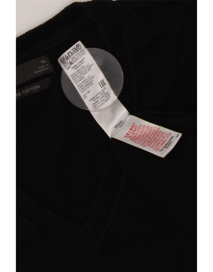 Marks & Spencer Mens Vest Tank Top XL Black Cotton