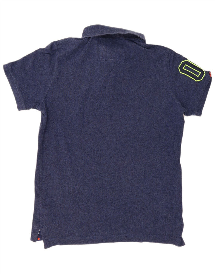 Superdry Mens Graphic Polo Shirt XL Navy Blue Cotton