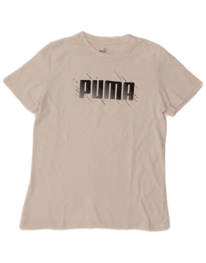 Puma Boys Graphic T-Shirt Top 13-14 Years White