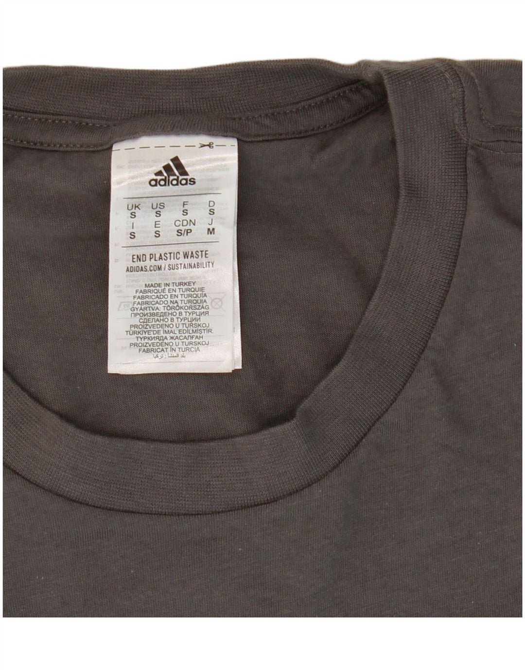 ADIDAS Mens Graphic T-Shirt Top Small Grey Cotton