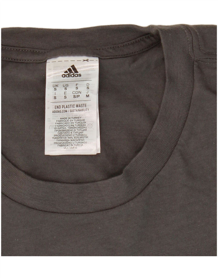ADIDAS Mens Graphic T-Shirt Top Small Grey Cotton