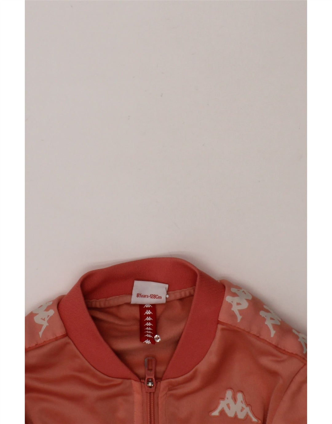 KAPPA Girls Graphic Crop Tracksuit Top Jacket 7-8 Years Red Polyester Vintage Kappa and Second-Hand Kappa from Messina Hembry 