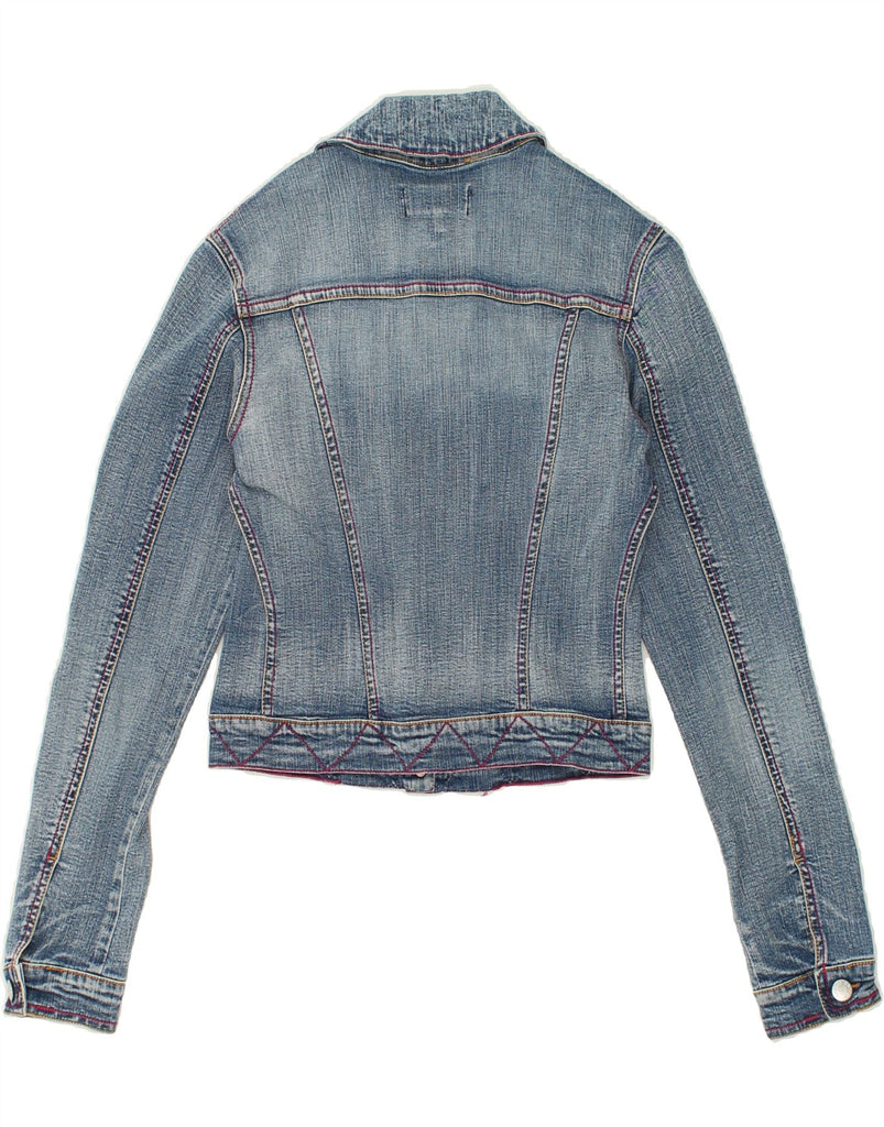 LES COPAINS Womens Crop Denim Jacket IT 40 Small Blue | Vintage Les Copains | Thrift | Second-Hand Les Copains | Used Clothing | Messina Hembry 