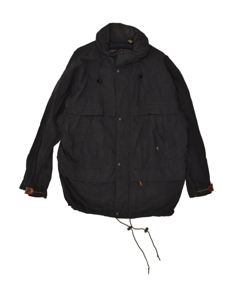 TIMBERLAND Mens Hooded Rain Jacket UK 40 Large Black Nylon | Vintage Timberland | Thrift | Second-Hand Timberland | Used Clothing | Messina Hembry 