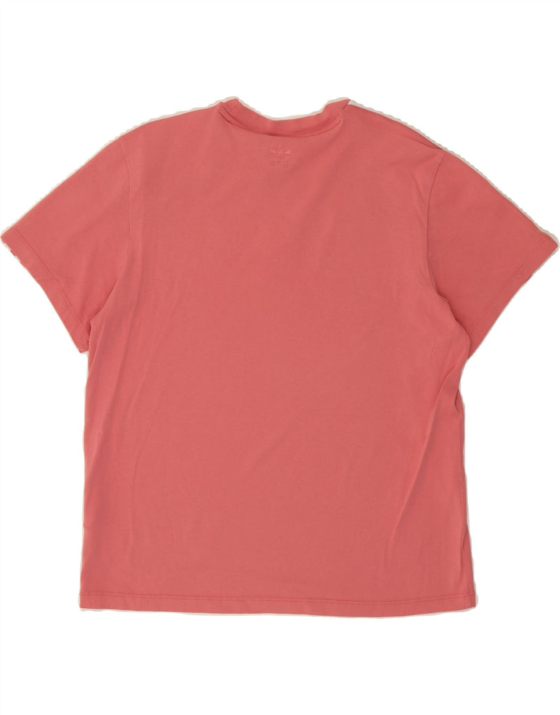 ADIDAS Womens Graphic T-Shirt Top UK 14 Large Pink Cotton Vintage Adidas and Second-Hand Adidas from Messina Hembry 