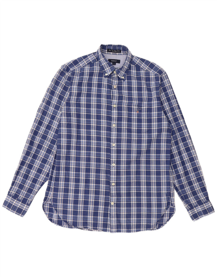 GANT Mens Regular Fit Shirt Medium Blue Check Cotton