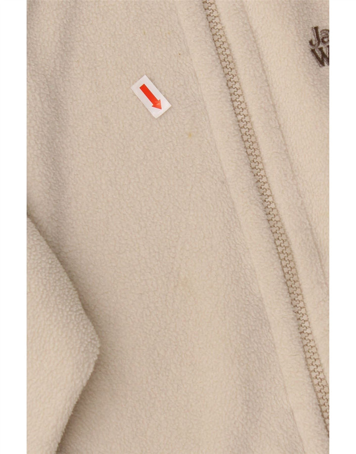 JACK WOLFSKIN Womens Fleece Jacket UK 12/14 Medium Off White Polyester