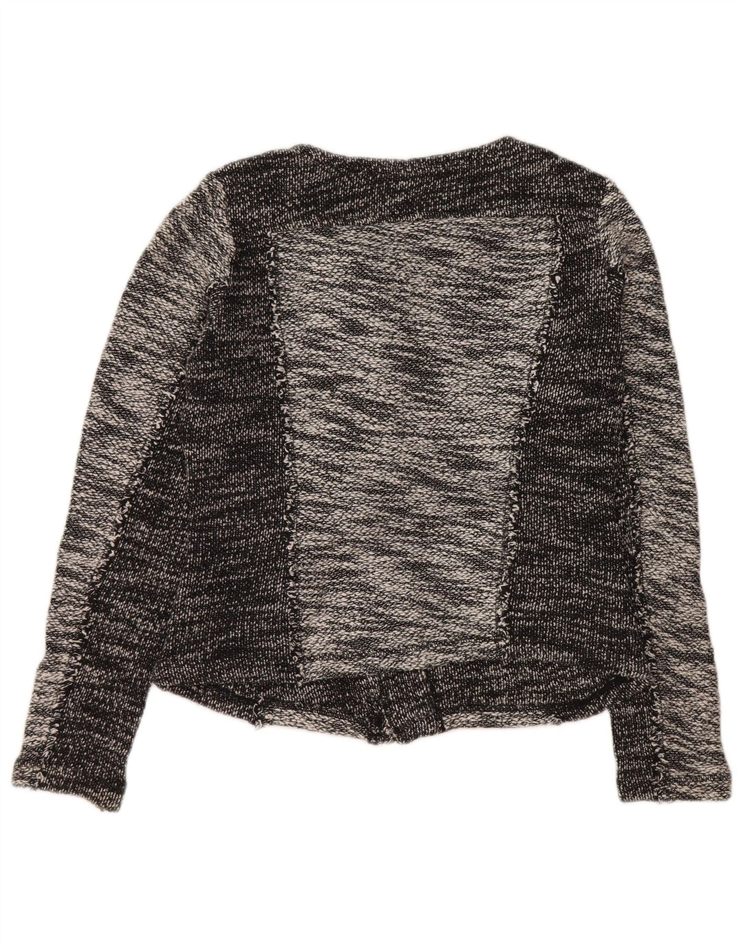 CALVIN KLEIN Womens Crop Blazer Jacket UK 10 Small Grey Colourblock Cotton