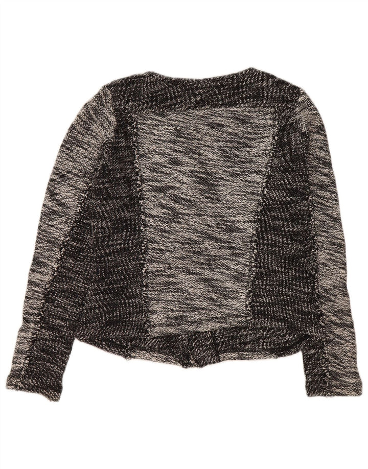 CALVIN KLEIN Womens Crop Blazer Jacket UK 10 Small Grey Colourblock Cotton