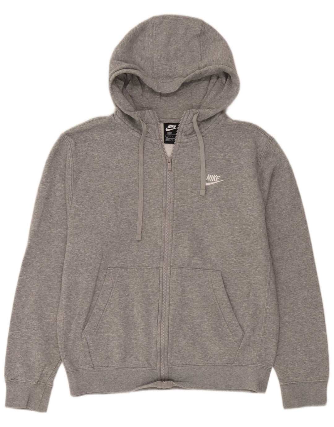 Nike Mens Zip Hoodie Sweater Small Grey Cotton