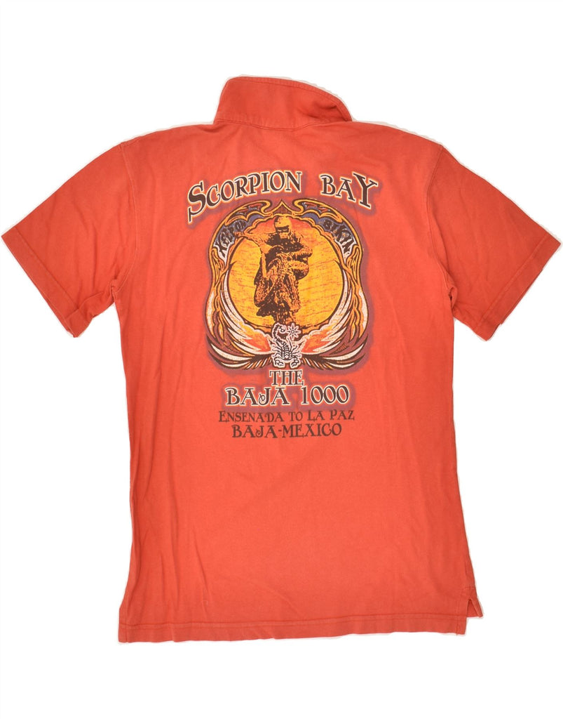 SCORPION BAY Boys Graphic Polo Shirt 13-14 Years Medium Orange Cotton | Vintage Scorpion Bay | Thrift | Second-Hand Scorpion Bay | Used Clothing | Messina Hembry 