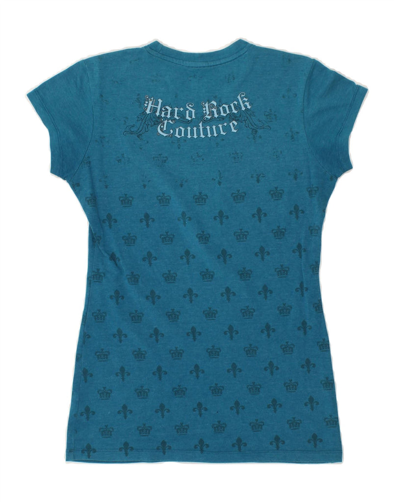 HARD ROCK CAFE Womens Lisbon Graphic T-Shirt Top Small Blue Cotton | Vintage Hard Rock Cafe | Thrift | Second-Hand Hard Rock Cafe | Used Clothing | Messina Hembry 