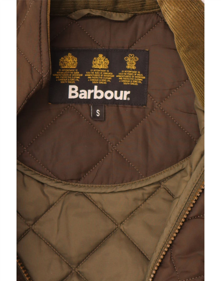 Barbour Mens Quilted Jacket UK 36 Small Brown Polyester
