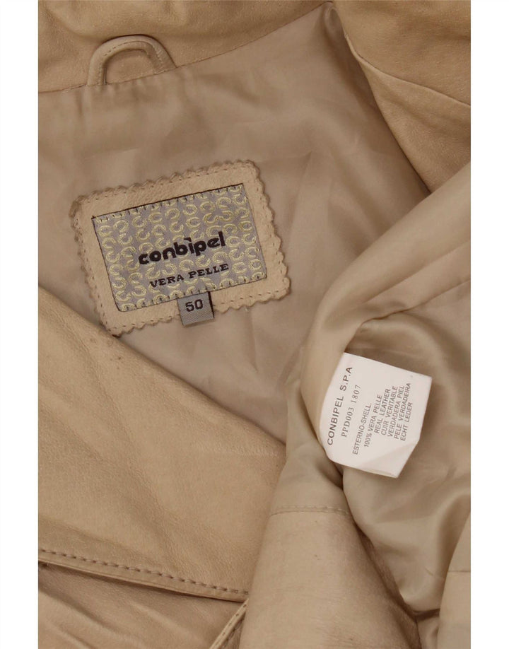 Conbipel Womens Leather Jacket IT 50 XL Beige