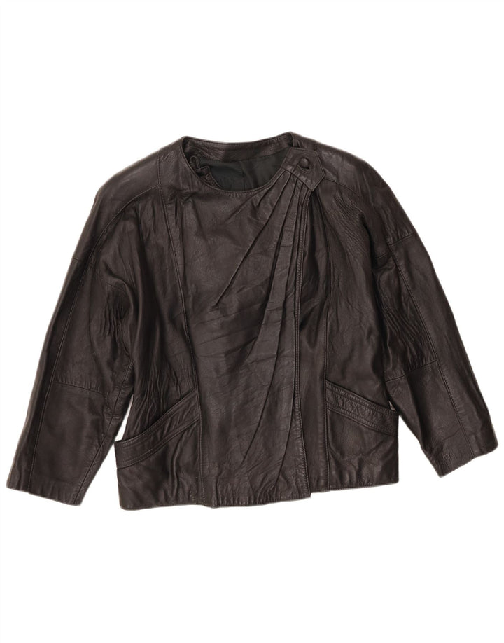 Vintage Womens Leather Jacket UK 10 Small Black