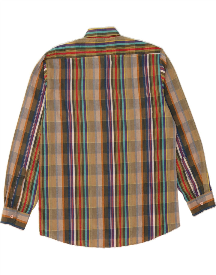 MARIO'S Mens Shirt Medium Multicoloured Check Vintage Mario's and Second-Hand Mario's from Messina Hembry 