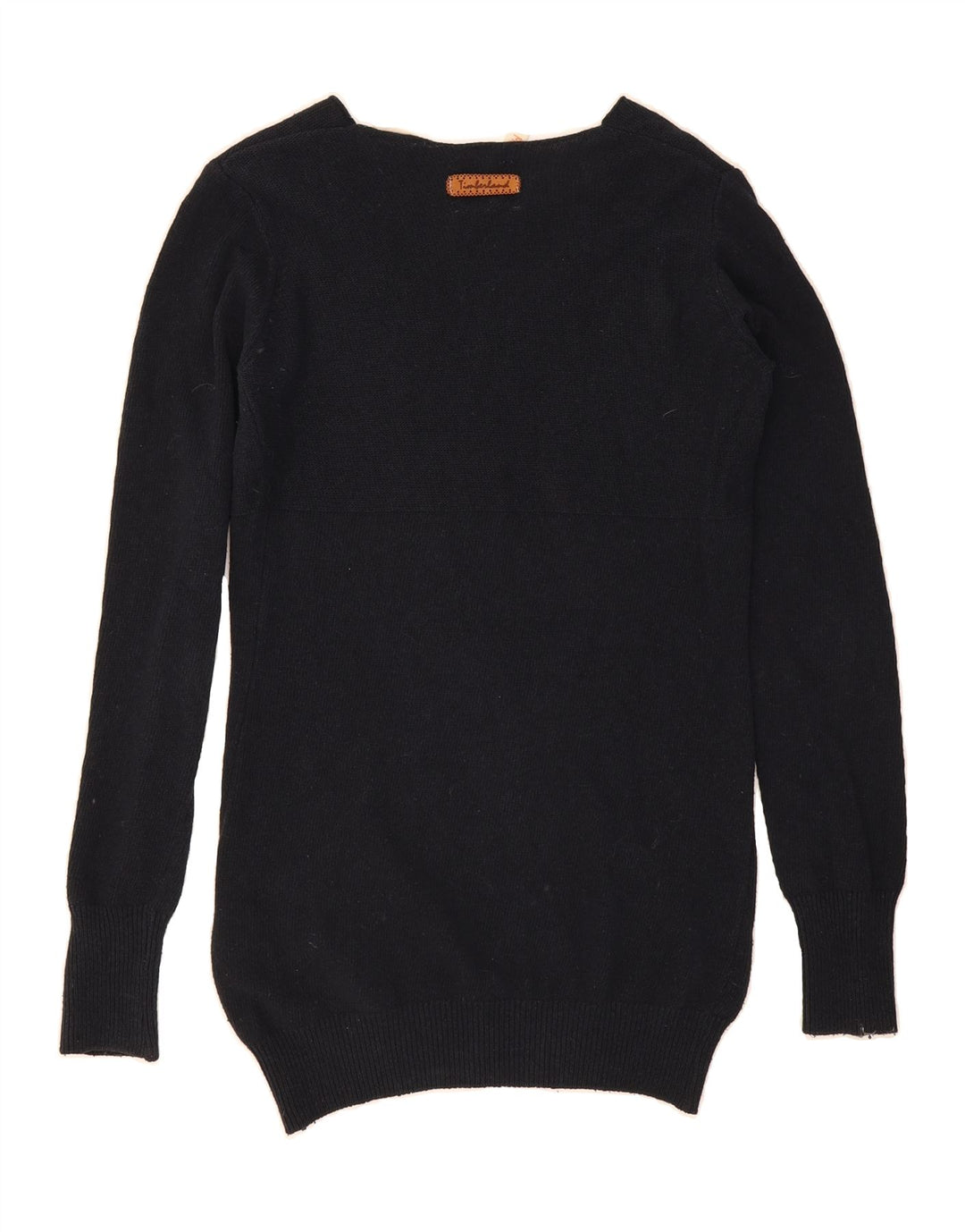 TIMBERLAND Womens Longline V-Neck Jumper Sweater UK 14 Medium Navy Blue Vintage Timberland and Second-Hand Timberland from Messina Hembry 