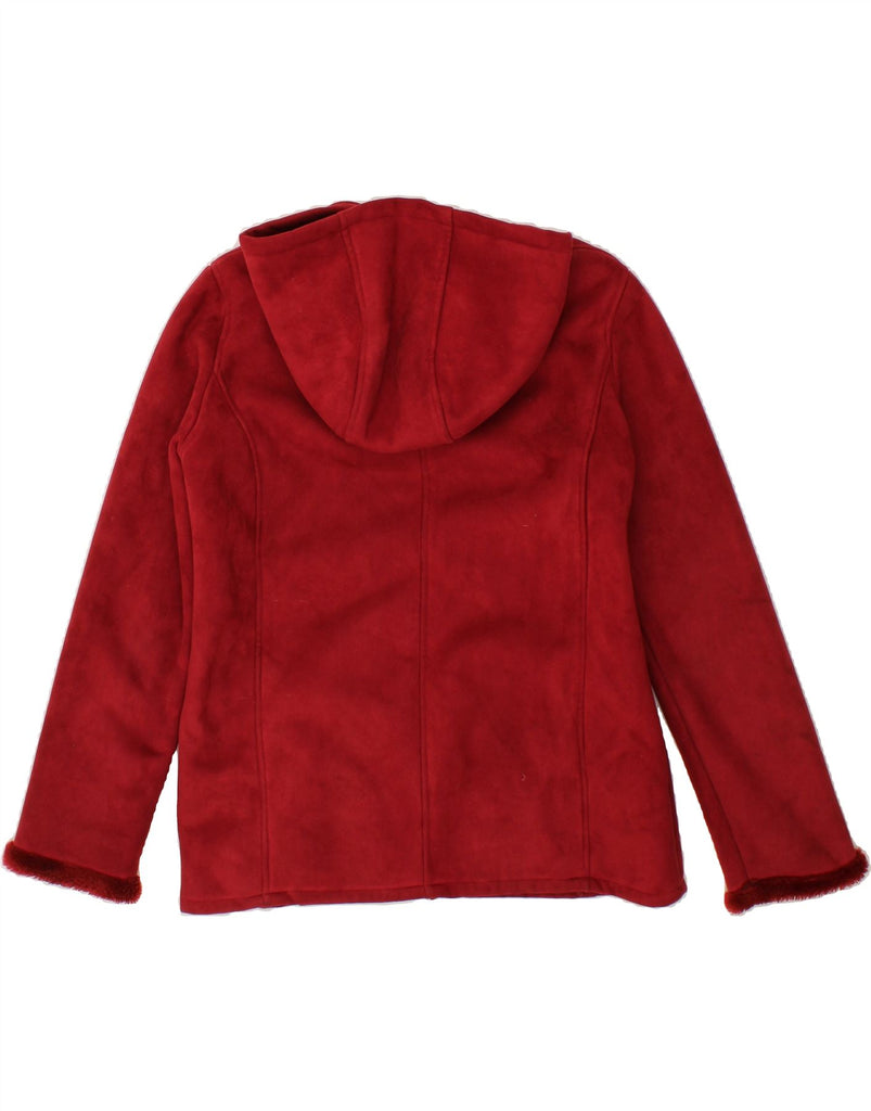 PACO Womens Hooded Sherpa Jacket UK 10 Small Burgundy Polyester Vintage Paco and Second-Hand Paco from Messina Hembry 