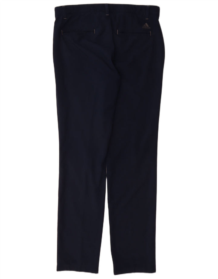 ADIDAS Mens Slim Chino Trousers W32 L32 Navy Blue Polyester
