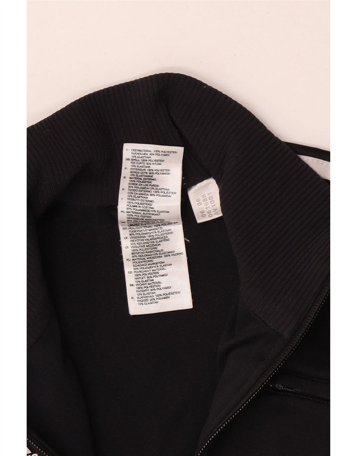 Adidas Womens Crop Tracksuit Top Jacket UK 14 Medium Black Colourblock