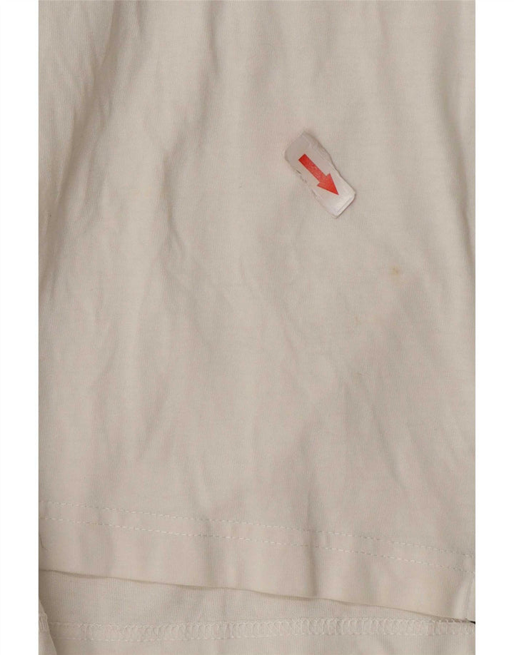 Asics Womens T-Shirt Top UK 12 Medium White Cotton
