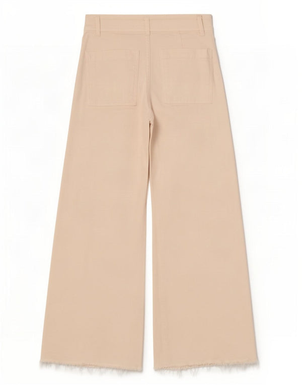 Zara Womens High Rise Wide Leg Jeans EU 34 2XS W24 L28 White Cotton
