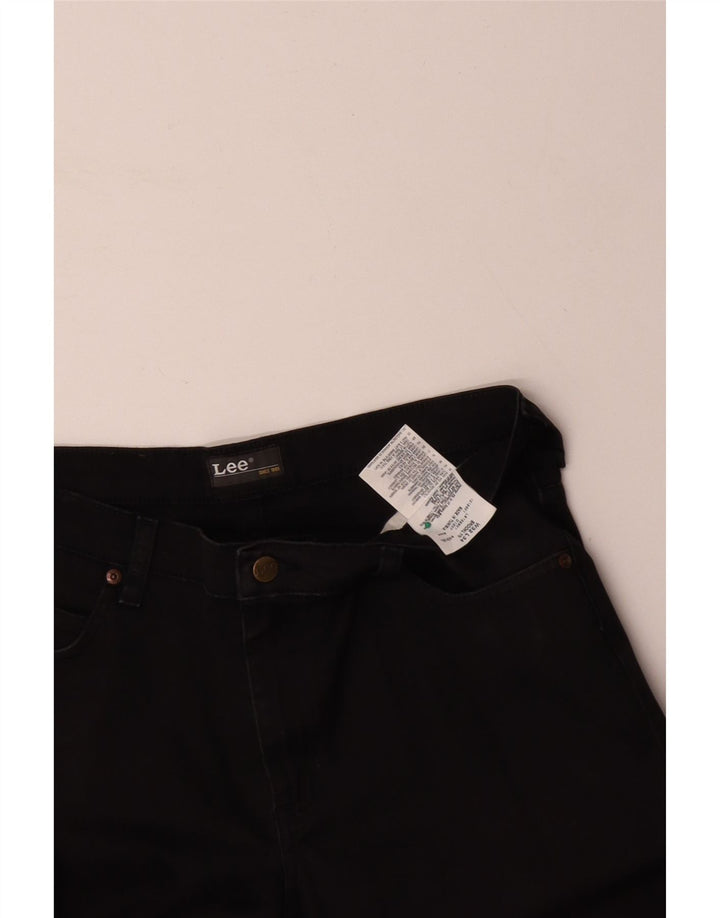 LEE Mens Brooklyn Straight Casual Trousers W32 L28 Black Cotton
