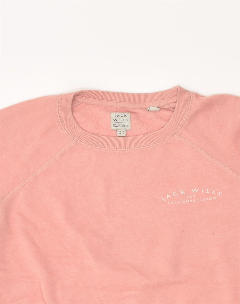 JACK WILLS Womens Sweatshirt Jumper UK 8 Small Pink Cotton | Vintage Jack Wills | Thrift | Second-Hand Jack Wills | Used Clothing | Messina Hembry 