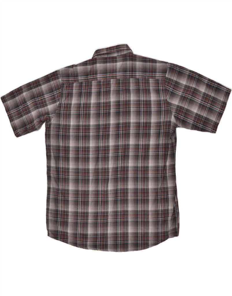 WRANGLER Mens Short Sleeve Shirt Large Grey Check Cotton | Vintage Wrangler | Thrift | Second-Hand Wrangler | Used Clothing | Messina Hembry 