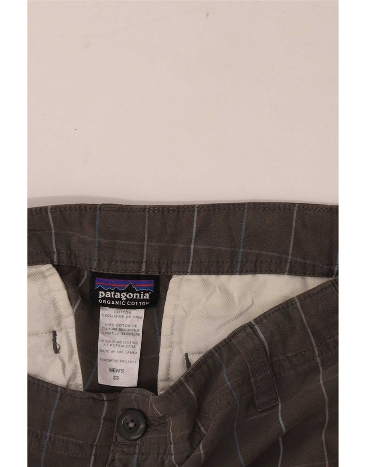 Patagonia Mens Regular Cargo Shorts W33 Large Grey Check Cotton