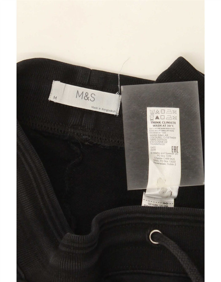 Marks & Spencer Mens Tracksuit Trousers Medium  Black Cotton