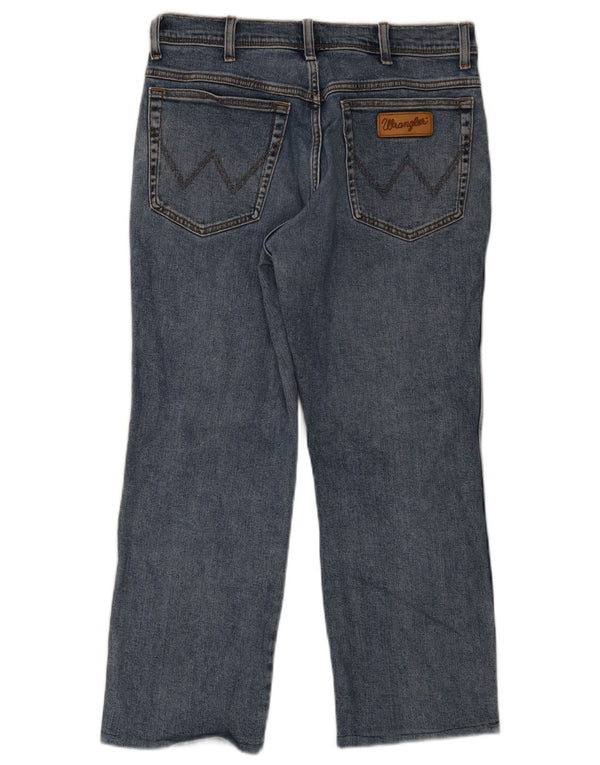 WRANGLER Mens Texas Cropped Straight Jeans W34 L25 Blue Cotton