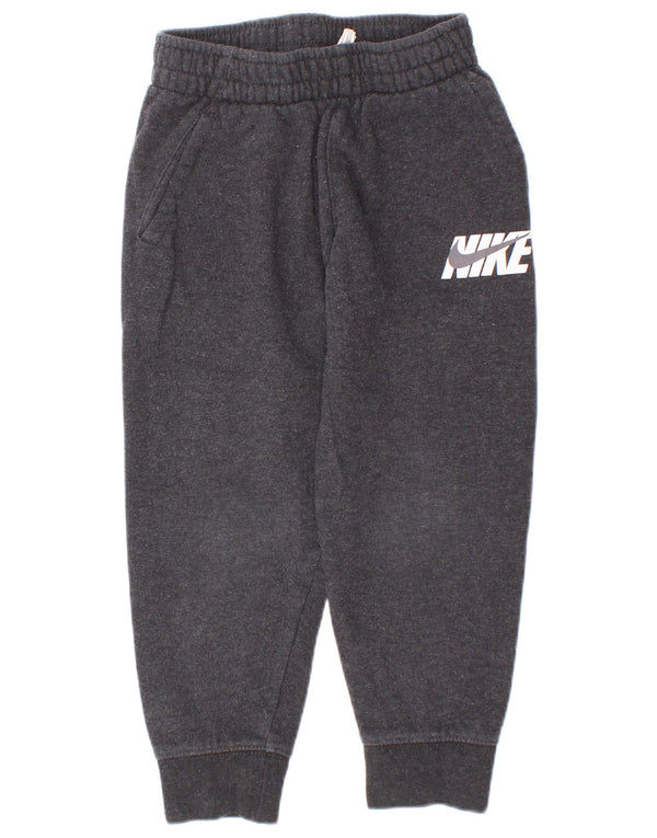 Nike Boys Graphic Tracksuit Trousers Joggers 4-5 Years Grey Cotton