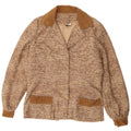 Vintage Womens 4 Button Blazer Jacket UK 14 Large Beige Flecked