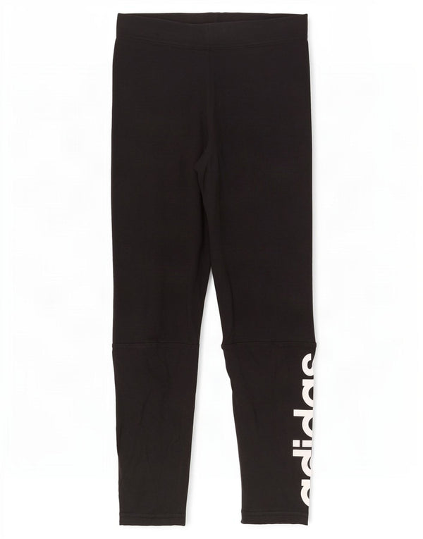 Adidas Womens Graphic Leggings UK 8 Small Black Cotton