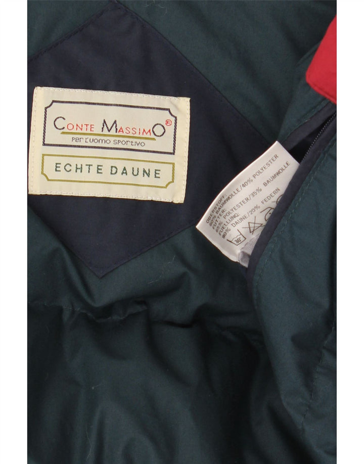 Conte Massimo Mens Padded Jacket IT 56 3XL Navy Blue Colourblock Cotton