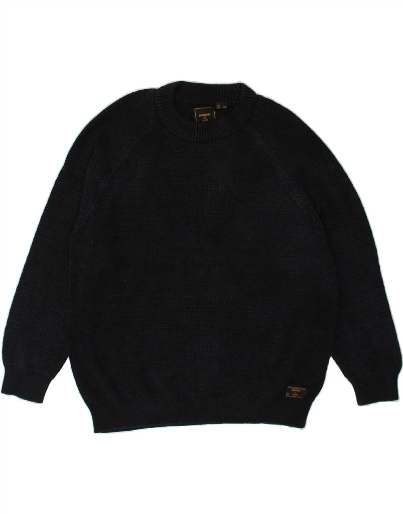 SUPERDRY Mens Crew Neck Jumper Sweater 2XL Black Cotton | Vintage Superdry | Thrift | Second-Hand Superdry | Used Clothing | Messina Hembry 